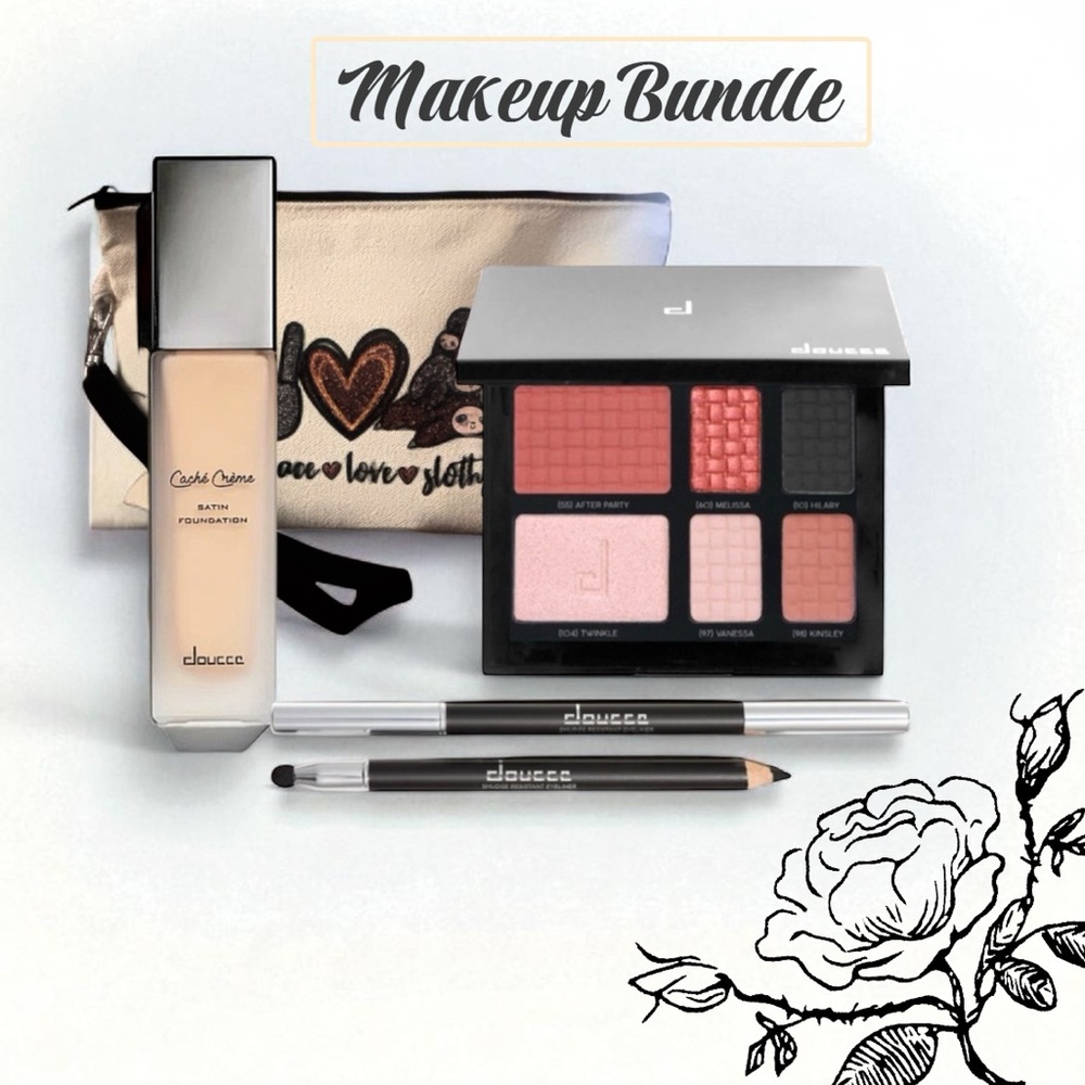 Doucce - Full Face Pallet ,Foundation, Eye Liner & Cosmetic Bag